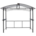 Grill Gazebo 8X5Ft, Outdoor Patio Canopy, Bbq Shelter With Steel Hardtop And Side Shelves - Black