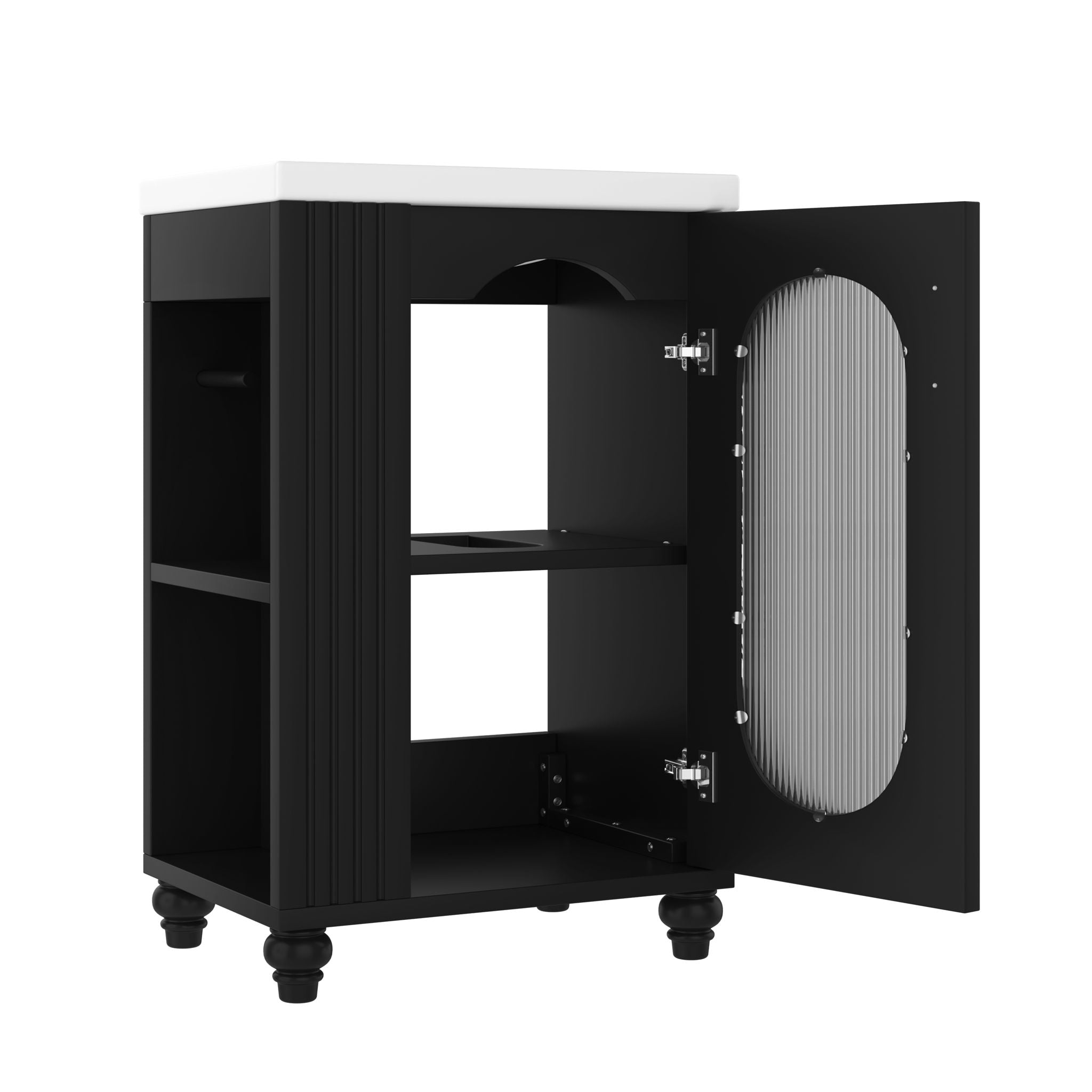 Modern Bathroom Vanity With Sink, Adjustable 2 Tier Shelf