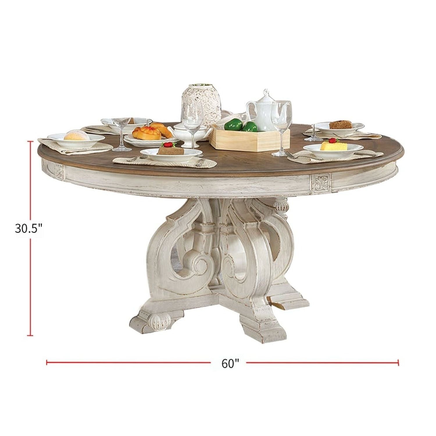 Elegant Dining Set Round Table And Side Chairs