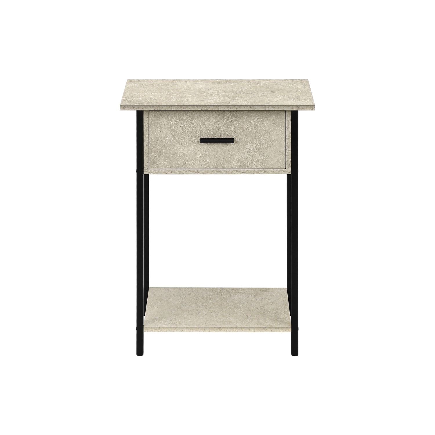 Contemporary 2 Tier Accent Table With Storage Drawer