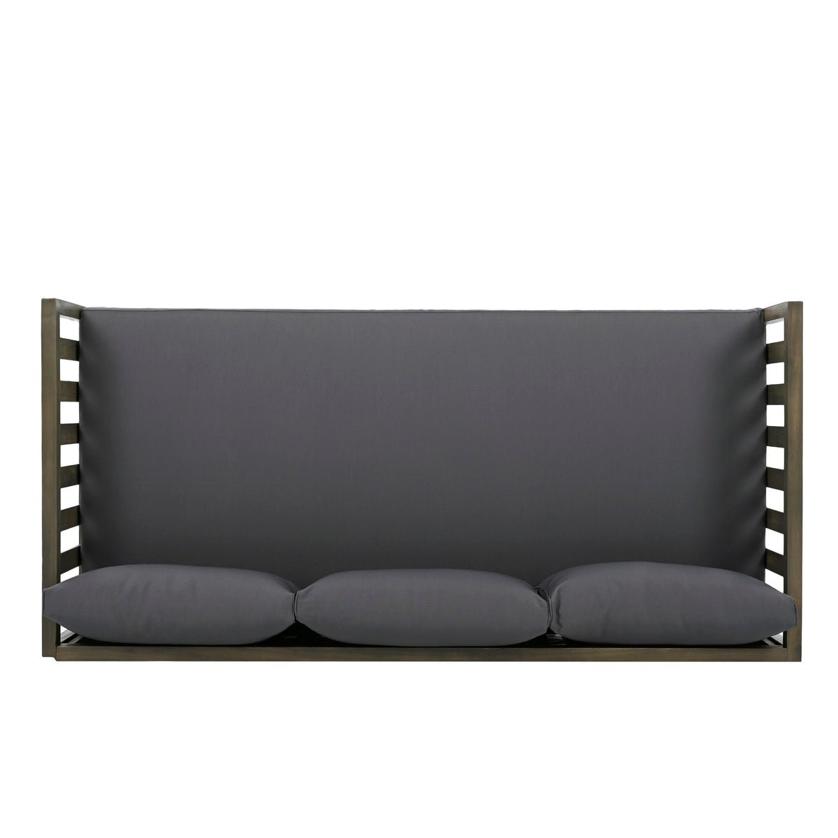 Claremont - 3 Seater Daybed With Slat Paneling And Water Resistant Cushions - Gray