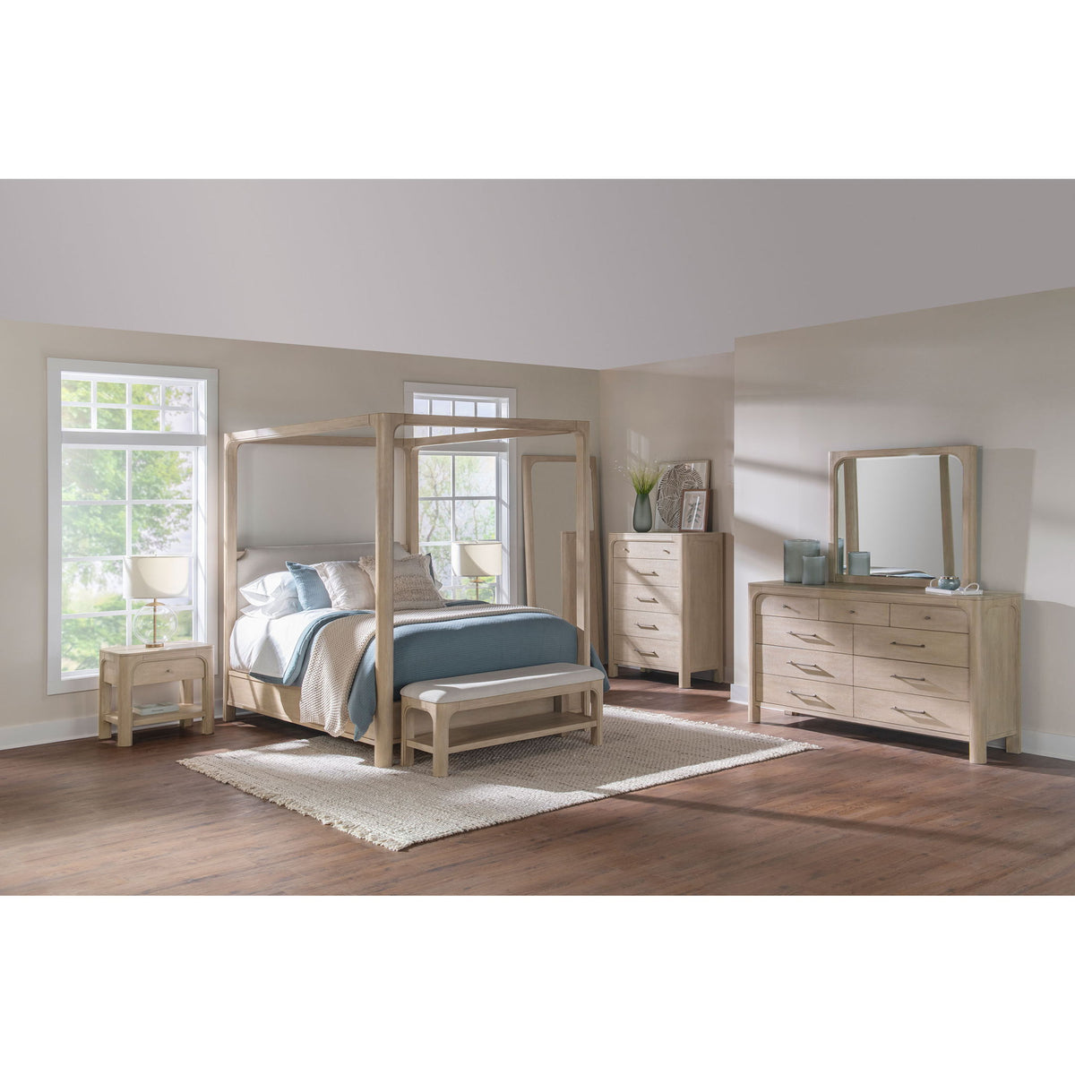 Flores - Eastern King Canopy Bed - Mango Color