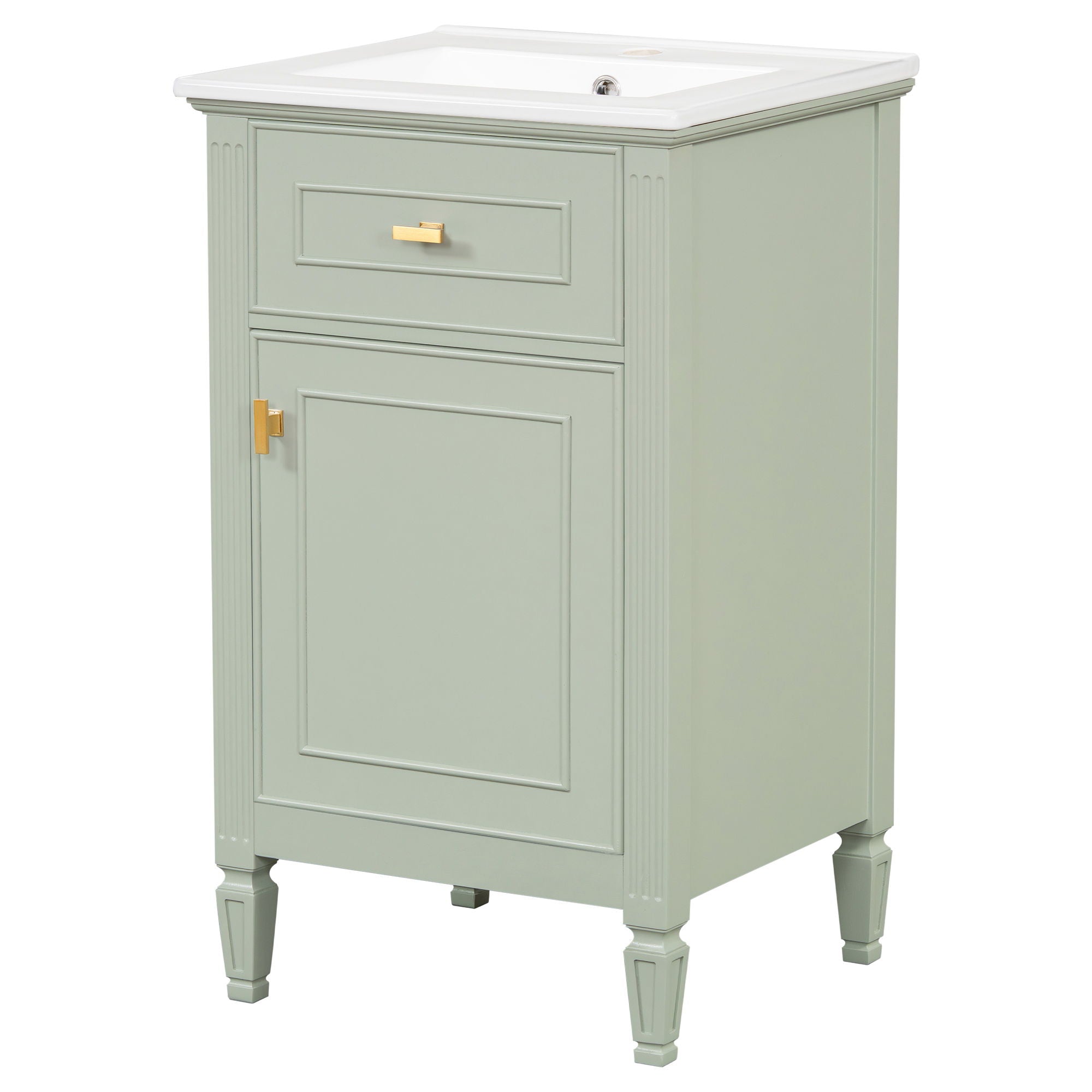 Bathroom Vanity With Sink, Adjustable Shelf, Tilt-Out Drawer