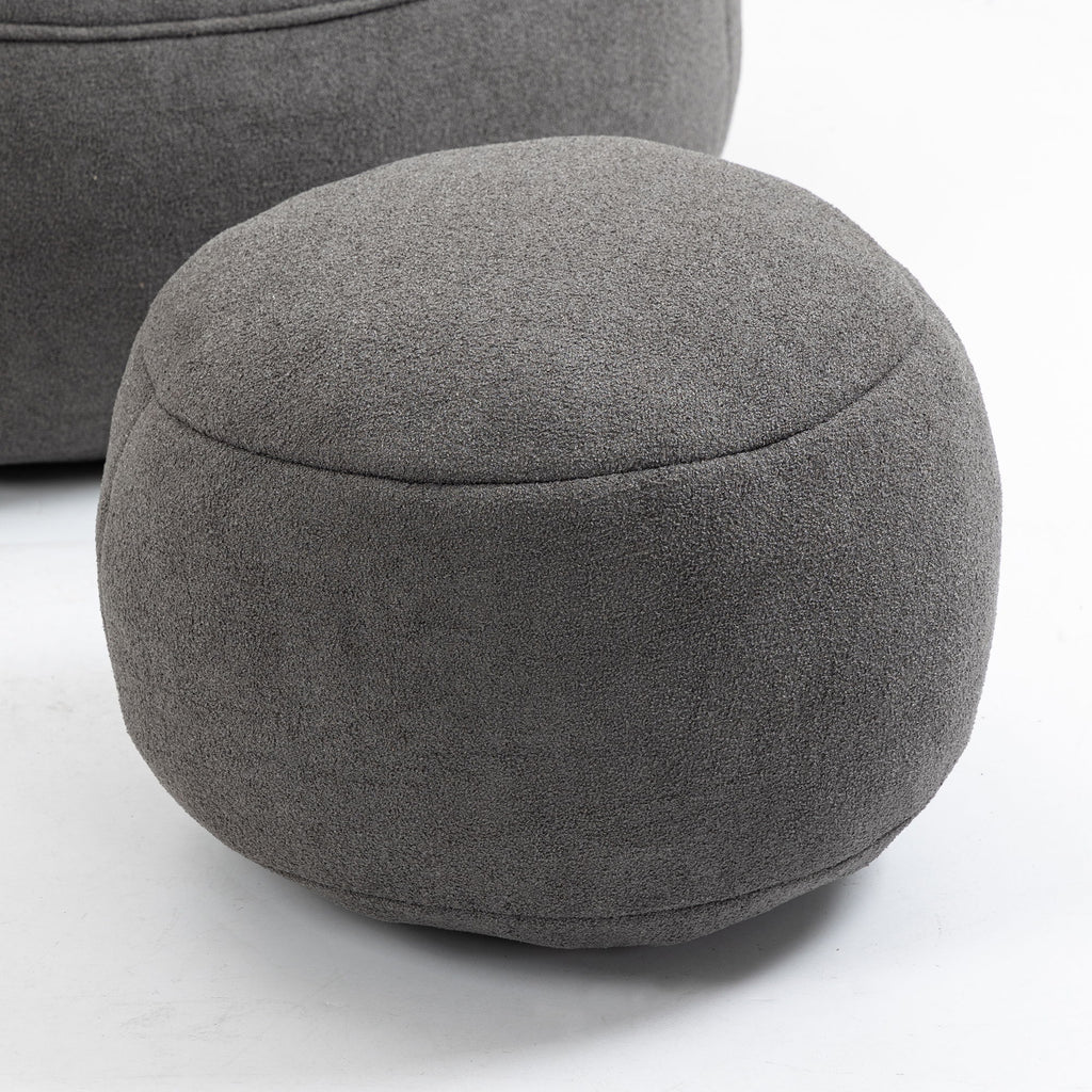 Bedding Bean Bag Sofa Chair High Pressure Foam With Footrest