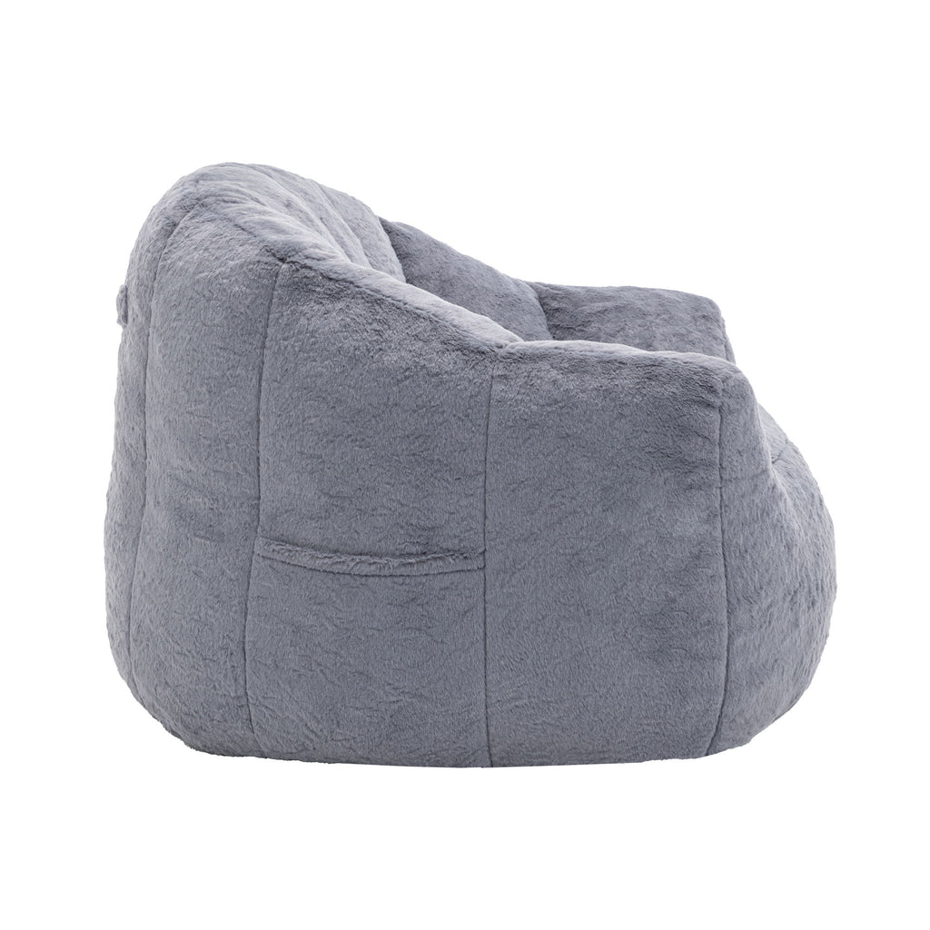 Beanbag Chair, Beanbag Sofa Chair With Armrests Stuffed High Density Foam