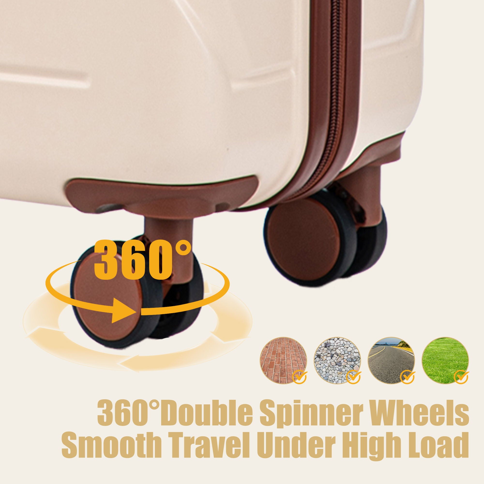 Hard Shell Luggage With Scratch Resistant Surface, 4 Wheels, Combination Lock & Side Hooks