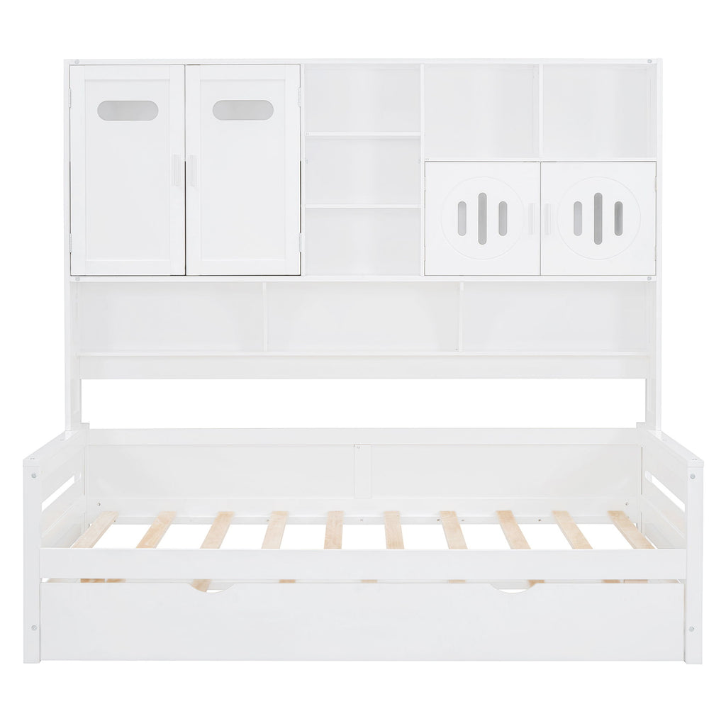 Daybed & All-In-One Cabinet And Shelf