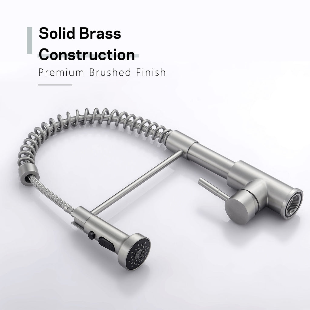 Kitchen Faucet With Pull Down Spray Head - Brushed Nickel