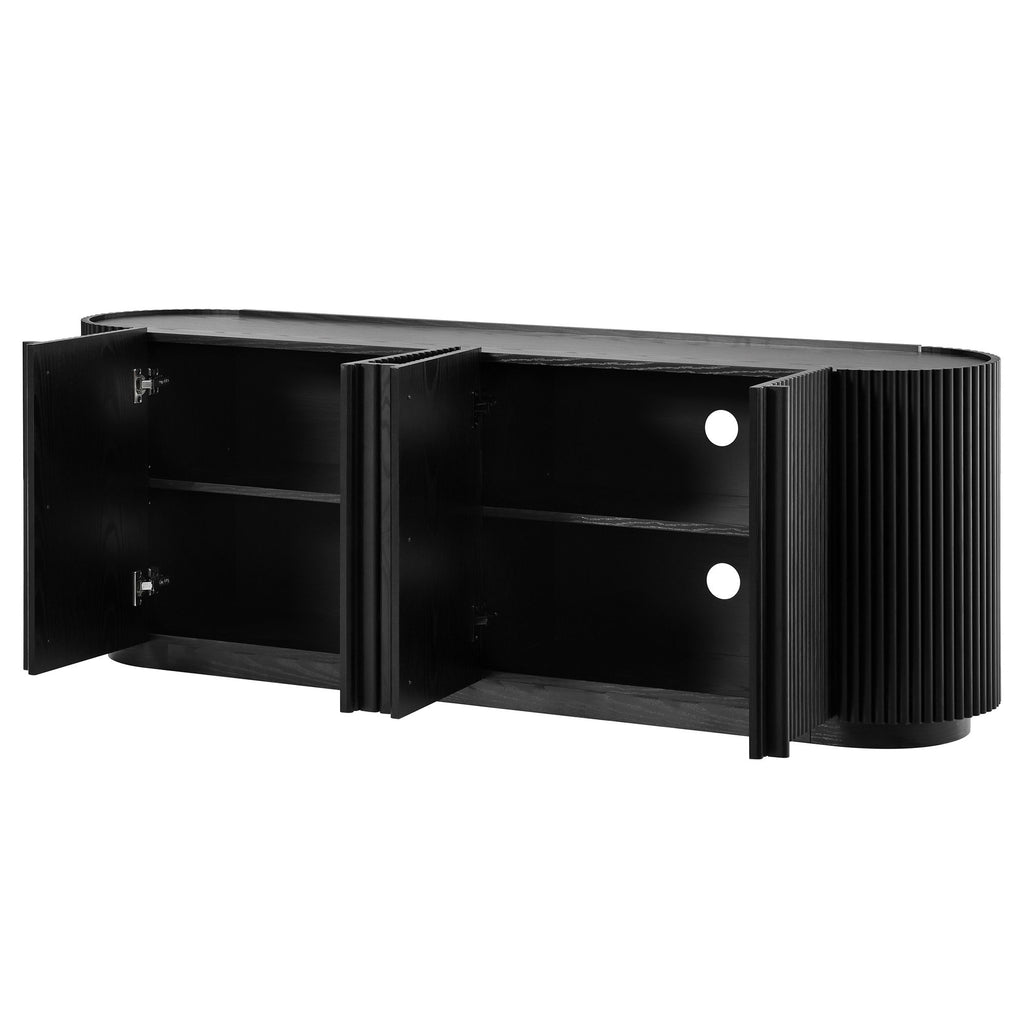 TV Stand With Fluted Tambour Style Door
