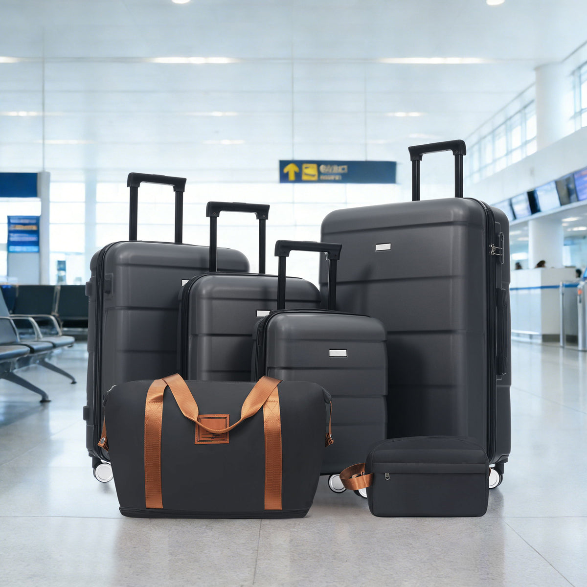 Hardshell Luggage Set 6 Piece With Duffel & Toiletry Bag
