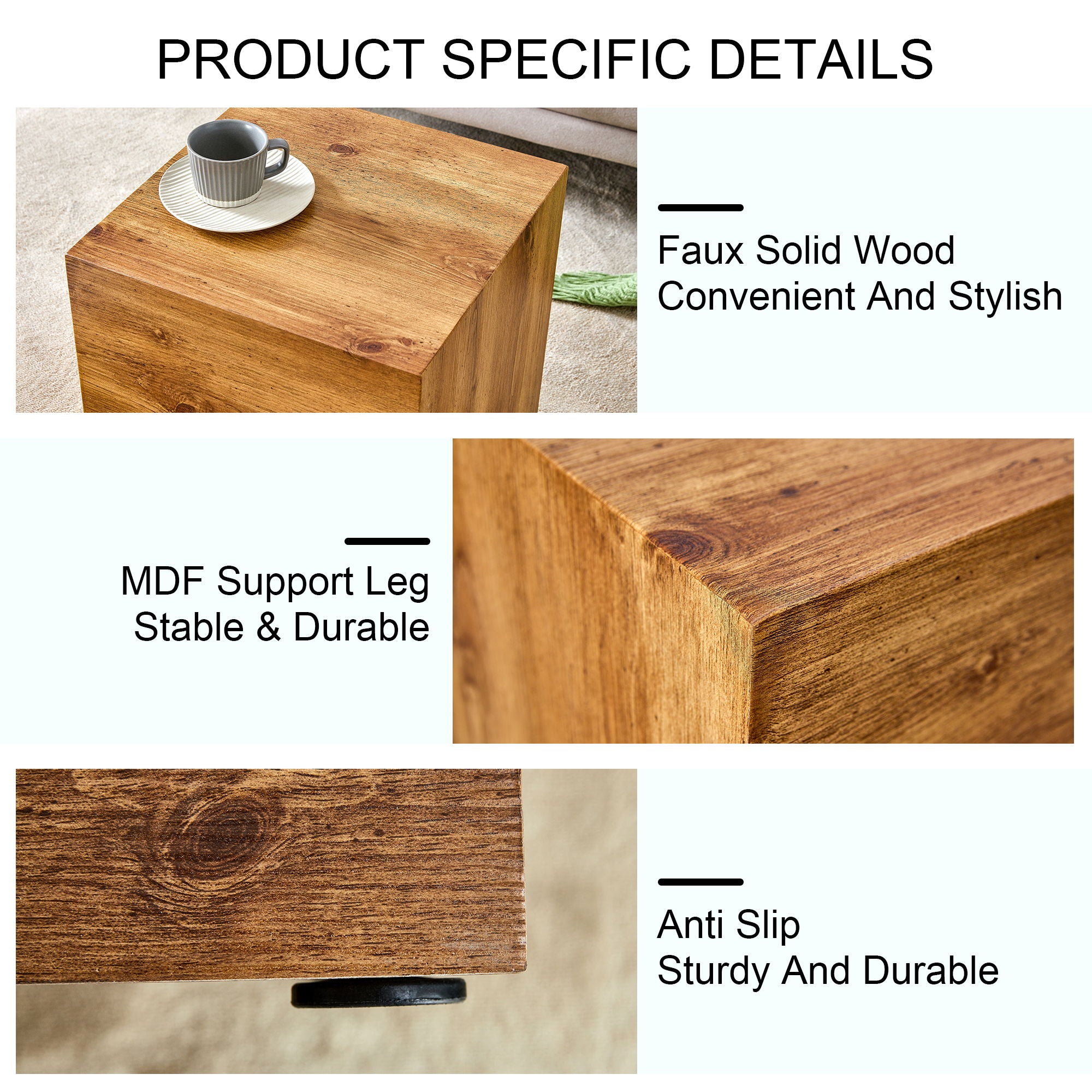 Modern Coffee Table With Wood Grain Texture And Stylish Design - Wood