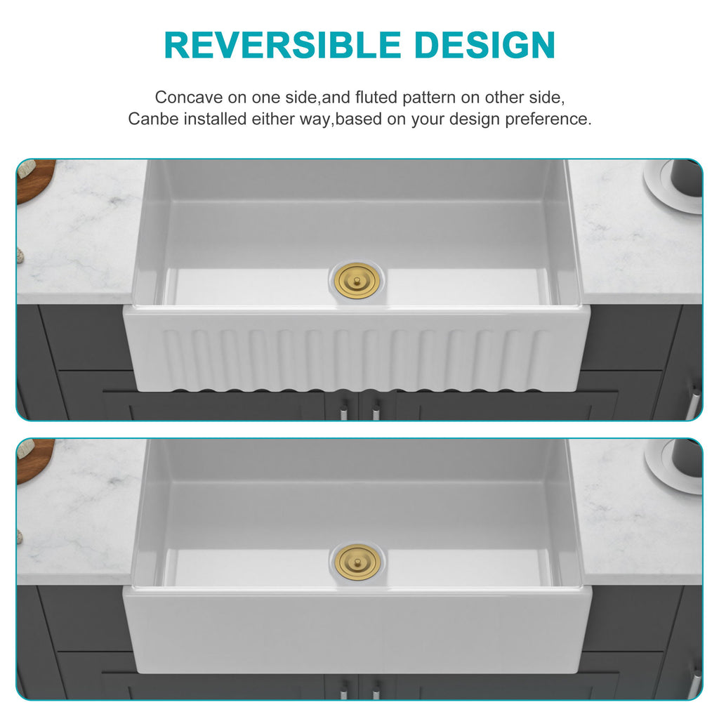 Workstation, Single Bowl Apron Front Kitchen Sink - White