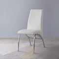 Pervis - Side Chair (Set of 2) - White Synthetic Leather & Chrome