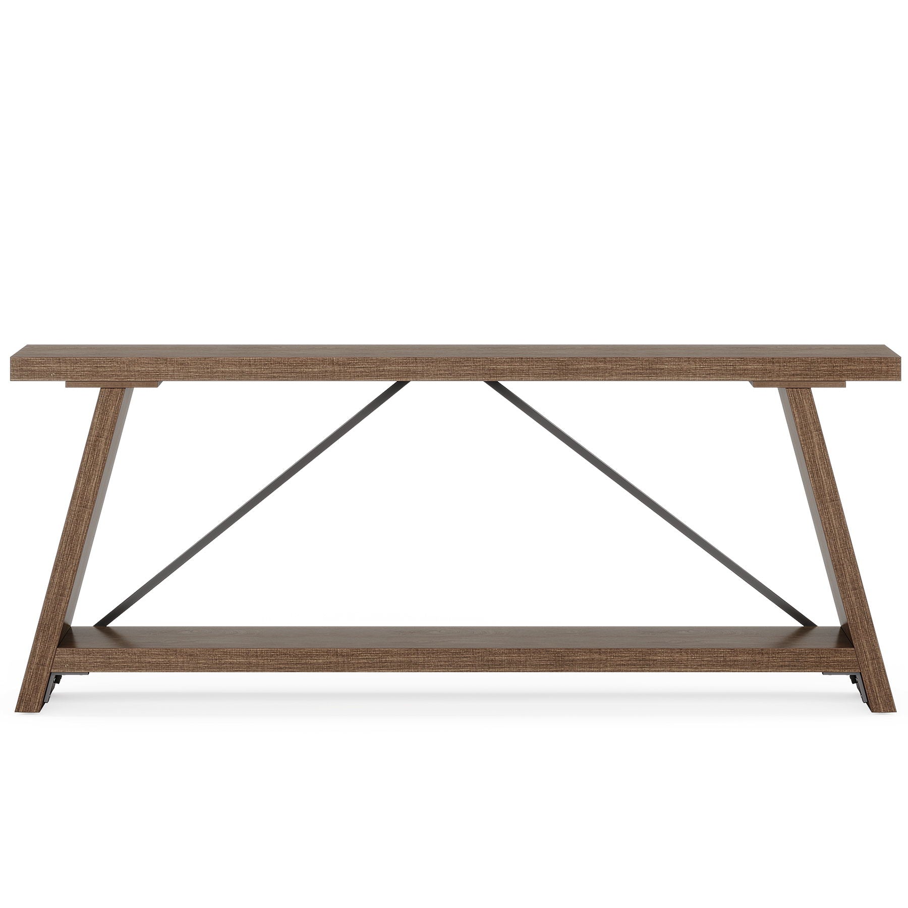 Console Table Extra Long Sofa Table With 2 Tier Shelves For Living Room
