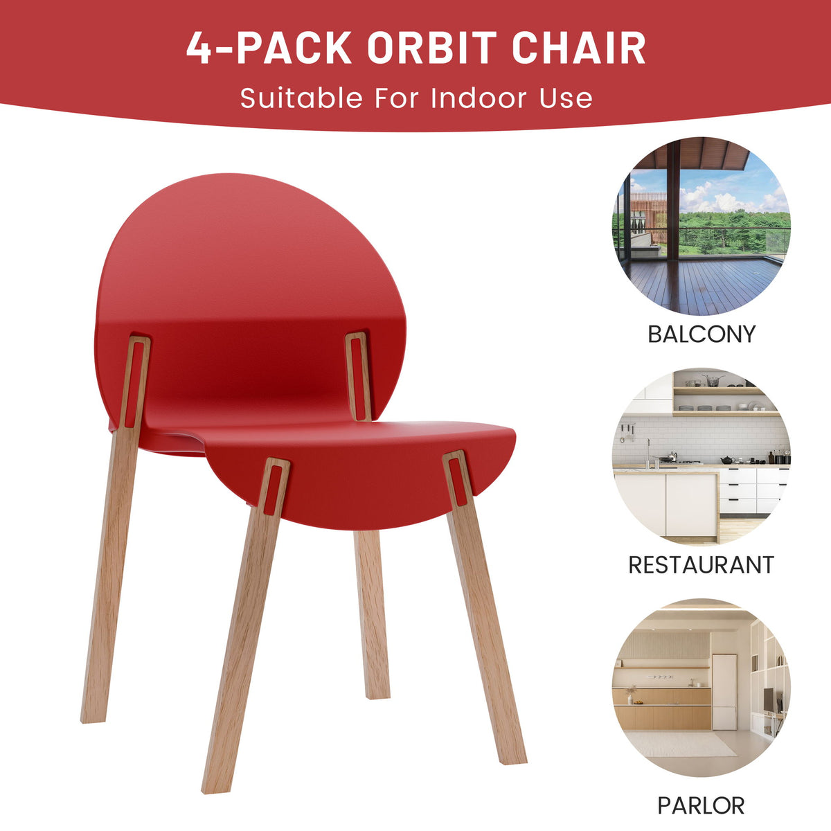 4 Piece Set Of Single Chairs With A Design Combining Modern And Traditional Elements