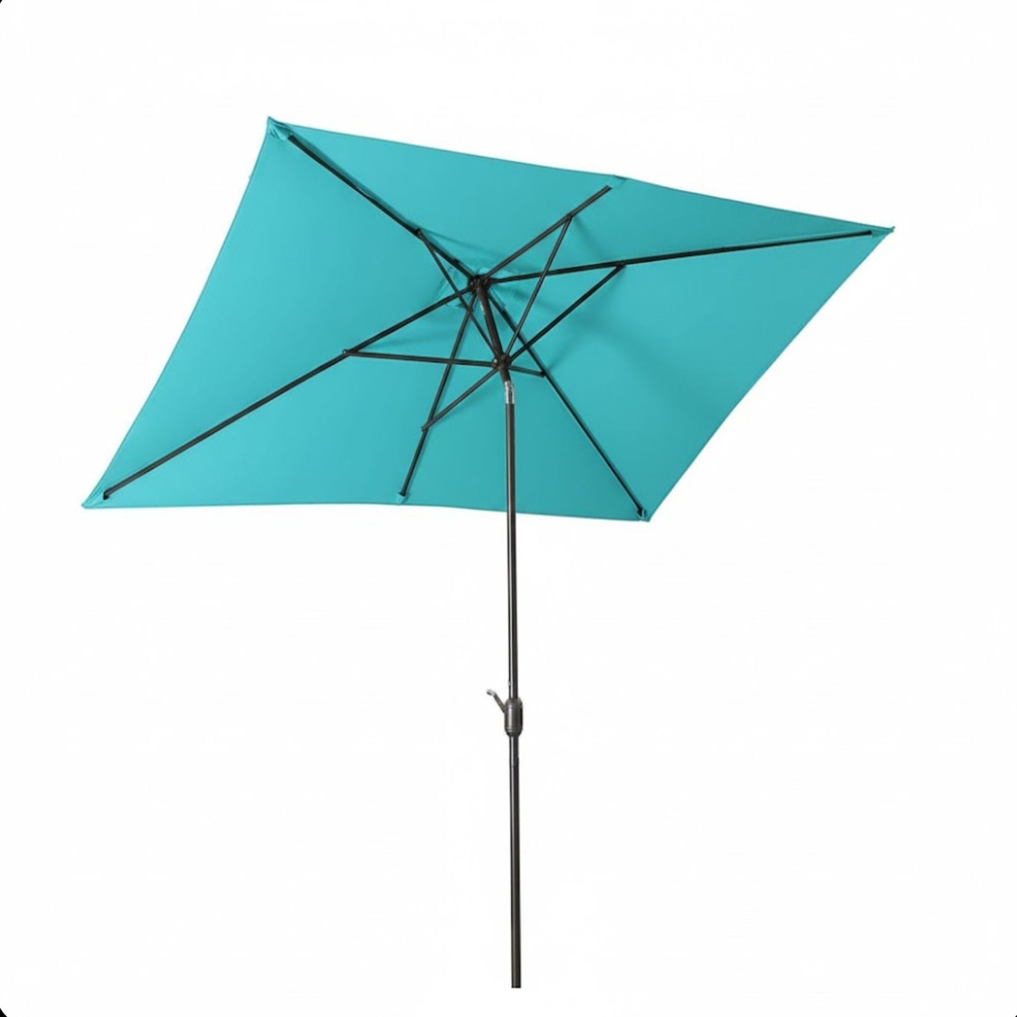 Rectangular Patio Umbrella With Crank Tilt, Polyester UV-Resistant Canopy