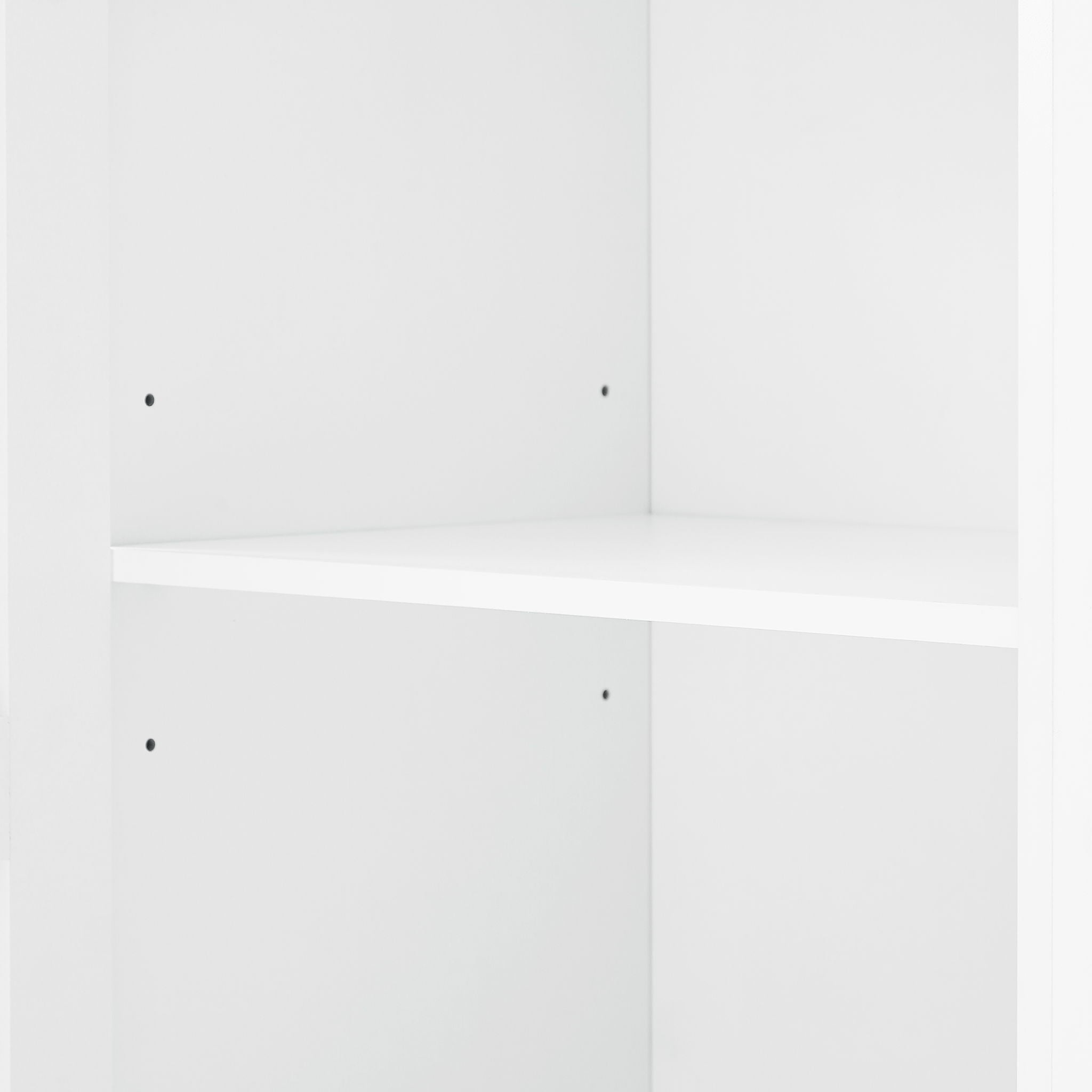 Storage Cabinet With 1 Door And Adjustable Shelf, Rectangle Shape - White