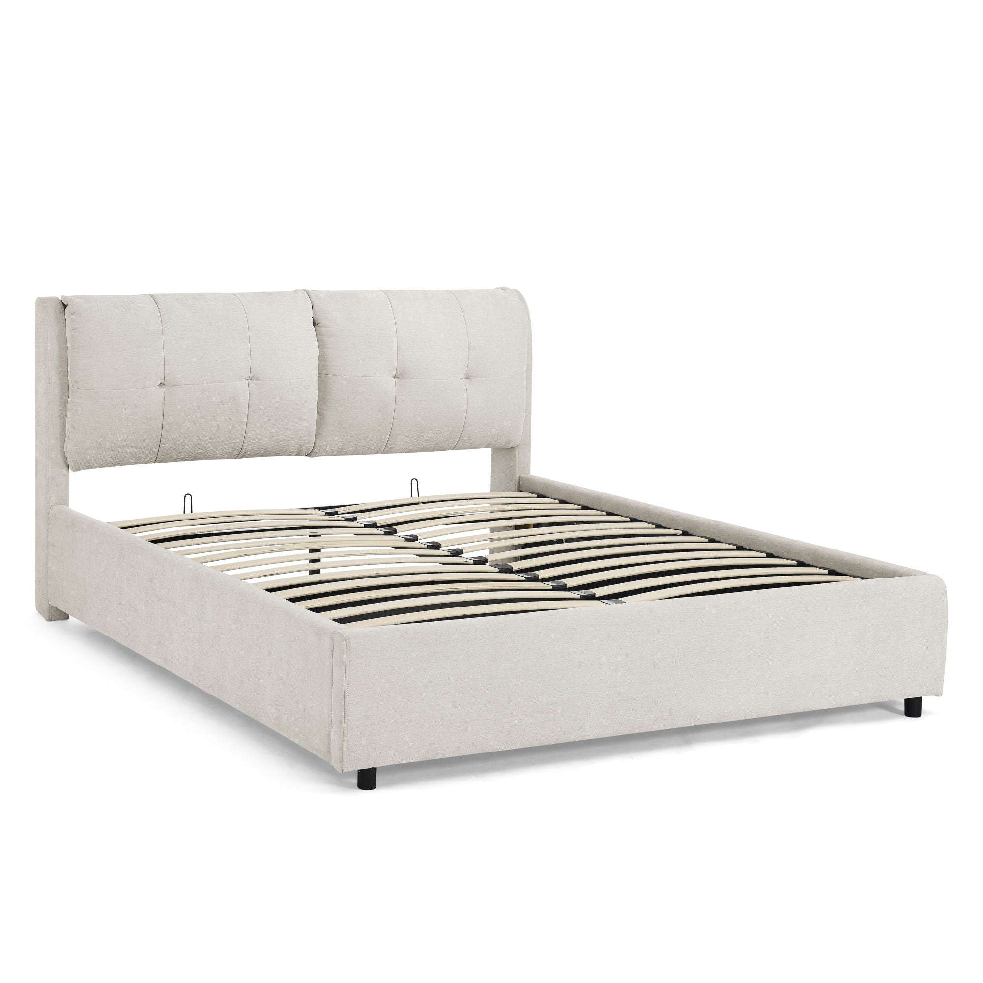 Storage Upholstered Hydraulic Platform Bed With Integrated Headboard