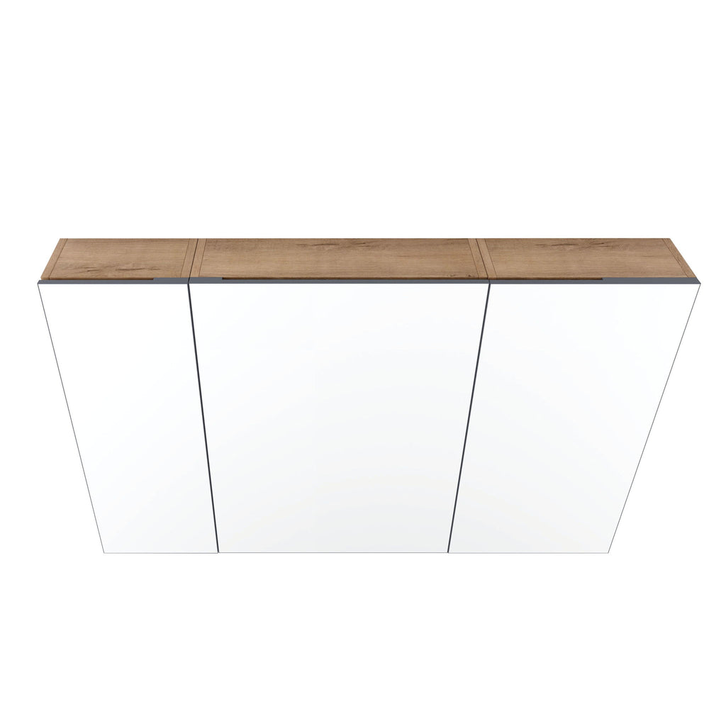 Wall Mounted Bathroom Cabinet With Adjustable Shelves Storage Cabinet - Imitative Oak