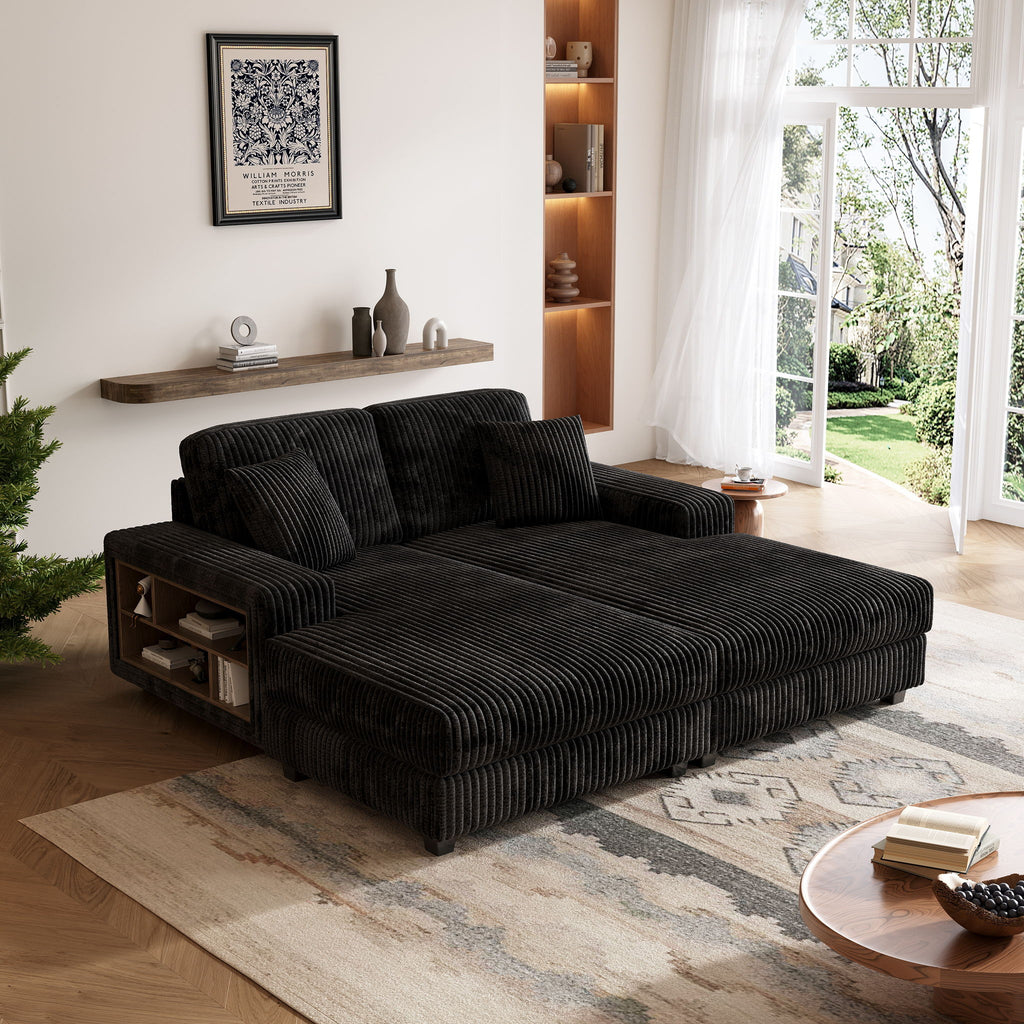 Convertible Sectional Sofa, Sleeper Oversized Living Room Lounge