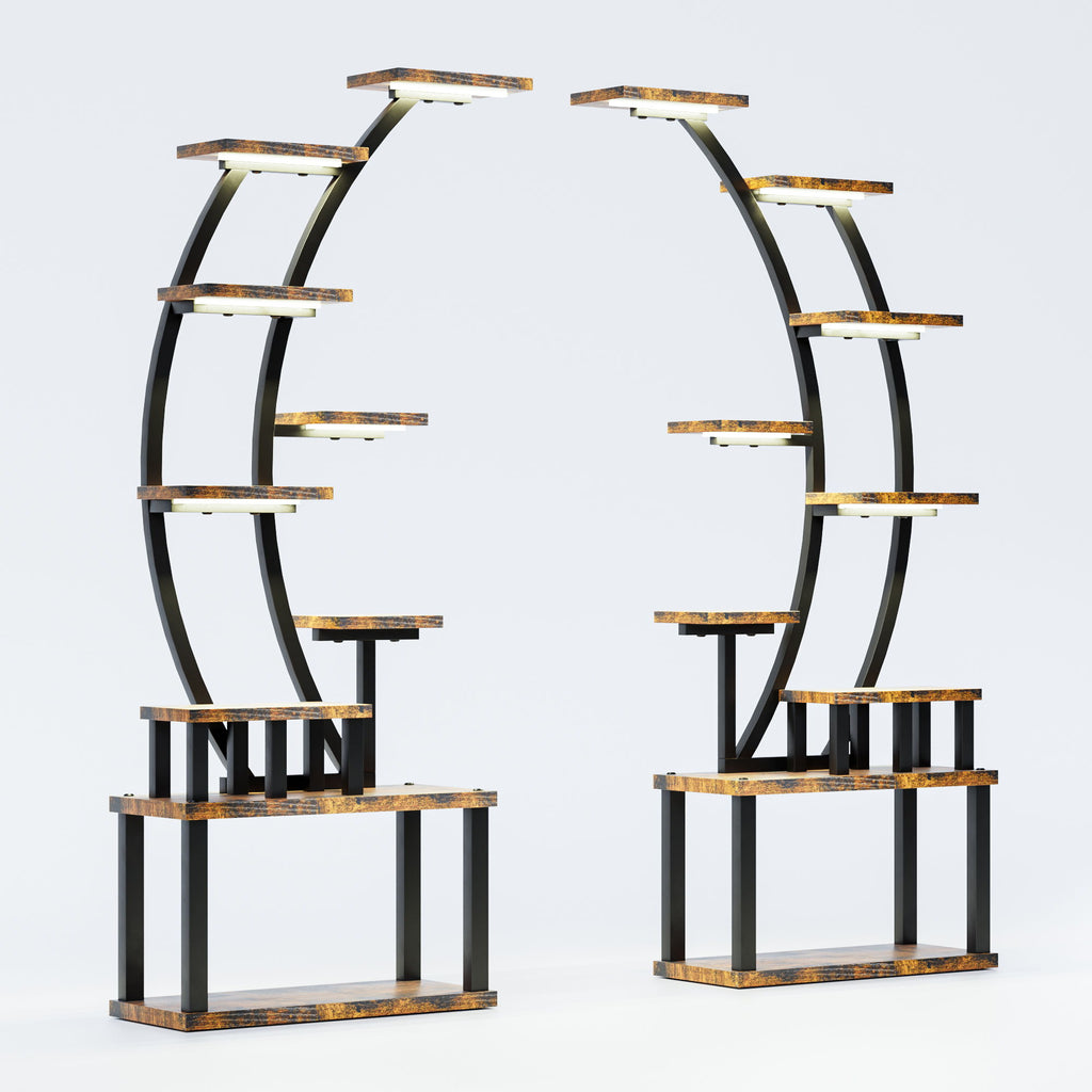 9 Tiered Indoor Plant Stand With 5 Adjustable Grow Lights