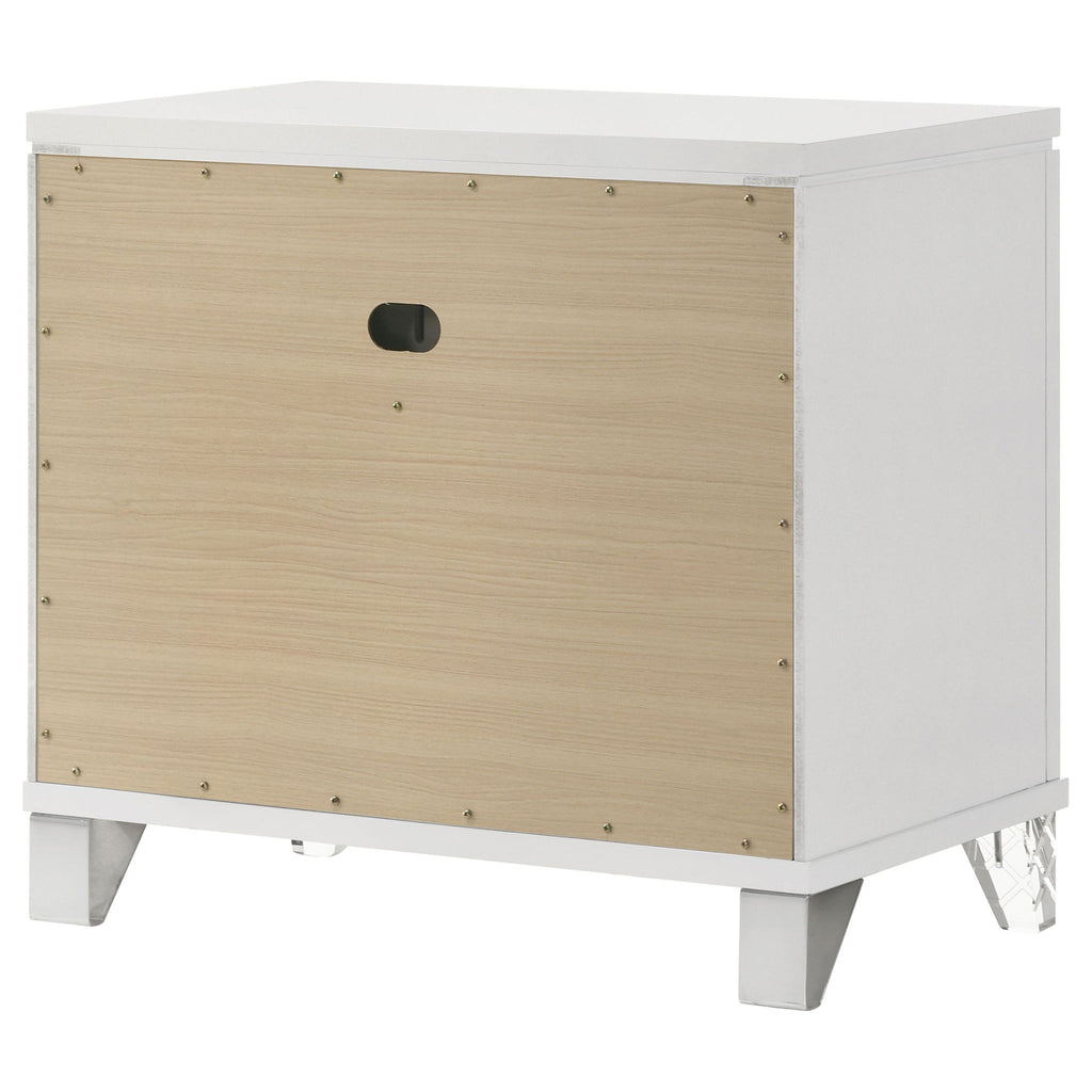 2 Drawer Nightstand With Accents - White