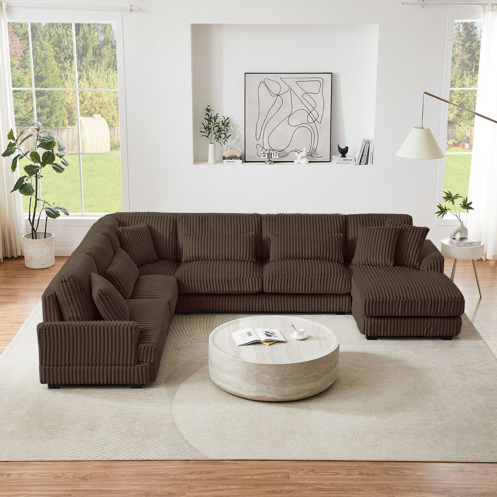 Oversized Sectional Sofa U - Shaped Sofa Couch Modern Sofa Upholstered In Soft With A Chaise Lounge For Living Room