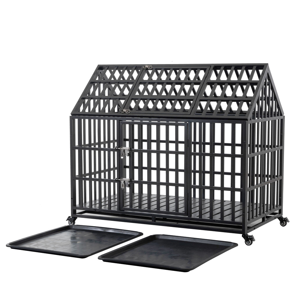 Heavy Duty Dog Crate Lockable Wheels