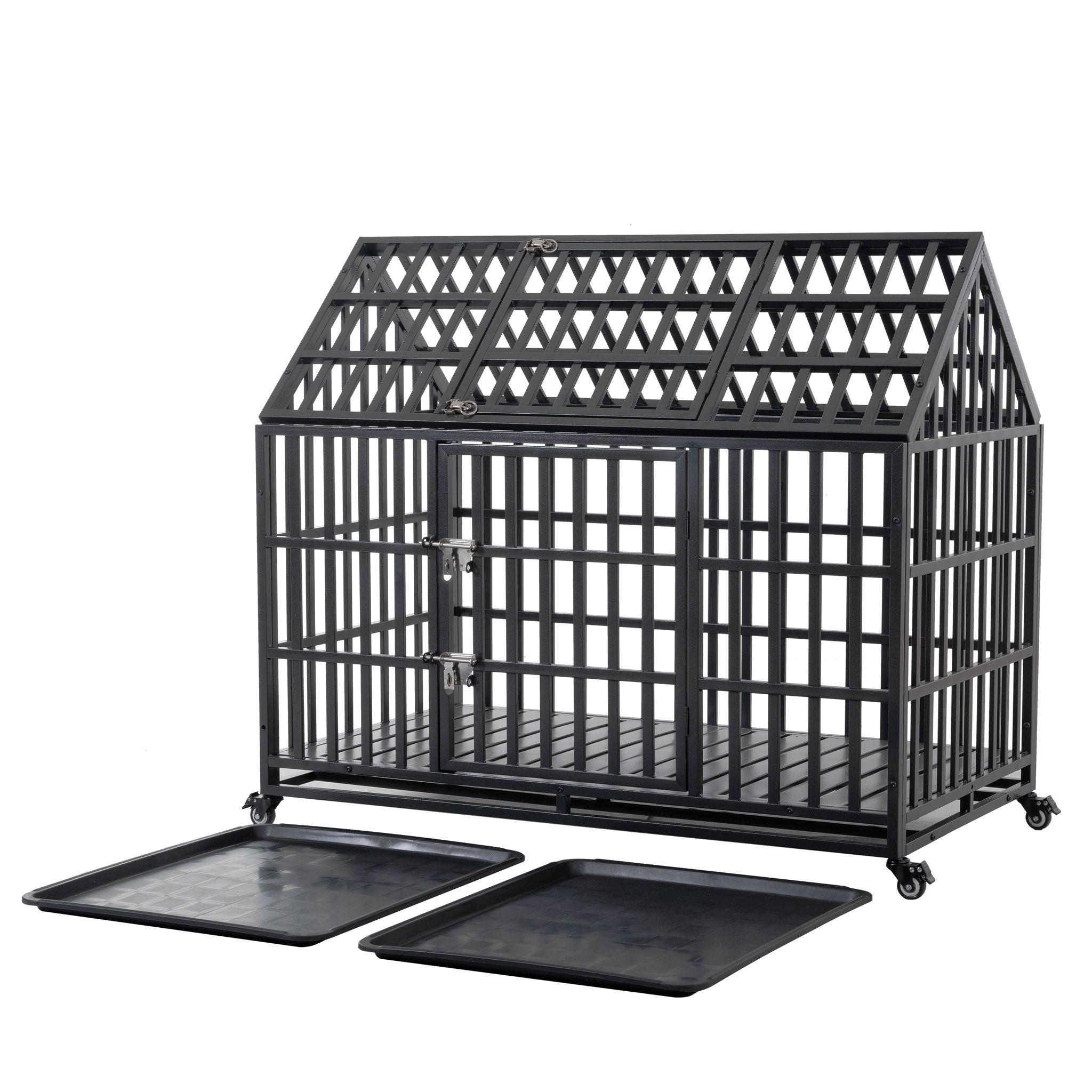 Heavy Duty Dog Crate Lockable Wheels