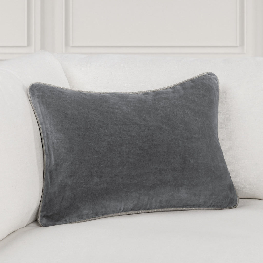 Heirloom Velvet - SLD Pillow - Stone Gray