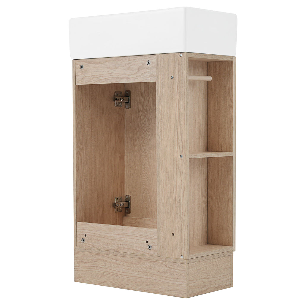 Modern Bathroom Vanity With Sink And 2 Tier Shelf