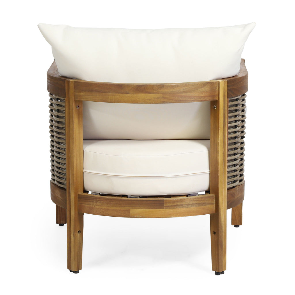 Outdoor Acacia Wood Club Chairs With Cushions