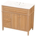 Bathroom Vanity With Sink, 3 Drawers & 2 Doors