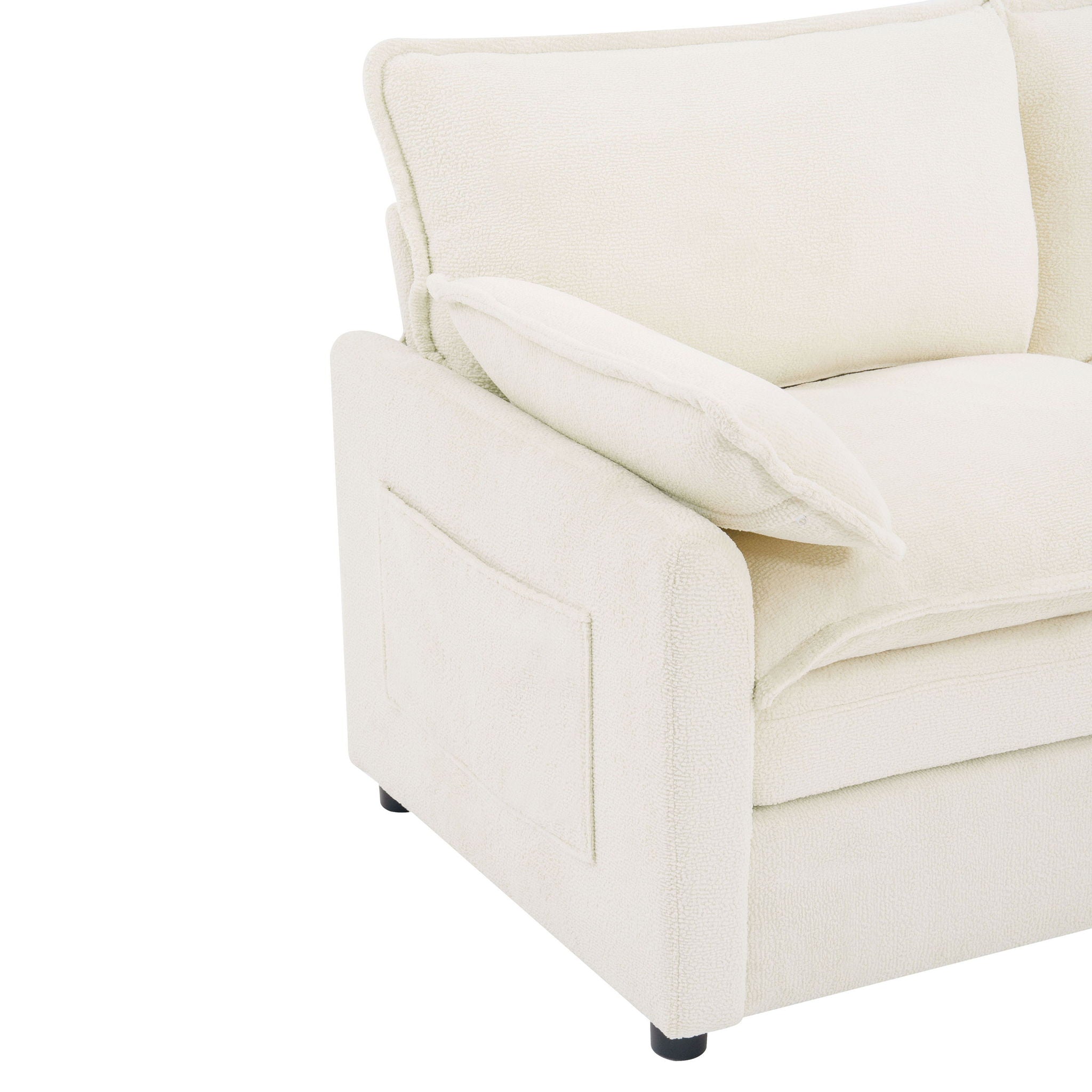 Modern Single Seat Accent Chair With Side Storage Pockets