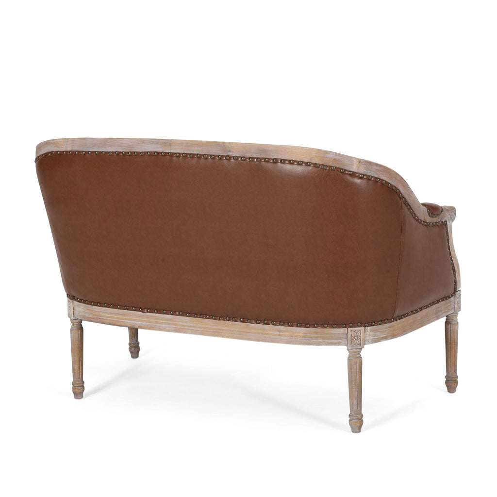 French Country Chesterfield Style Tufted Loveseat
