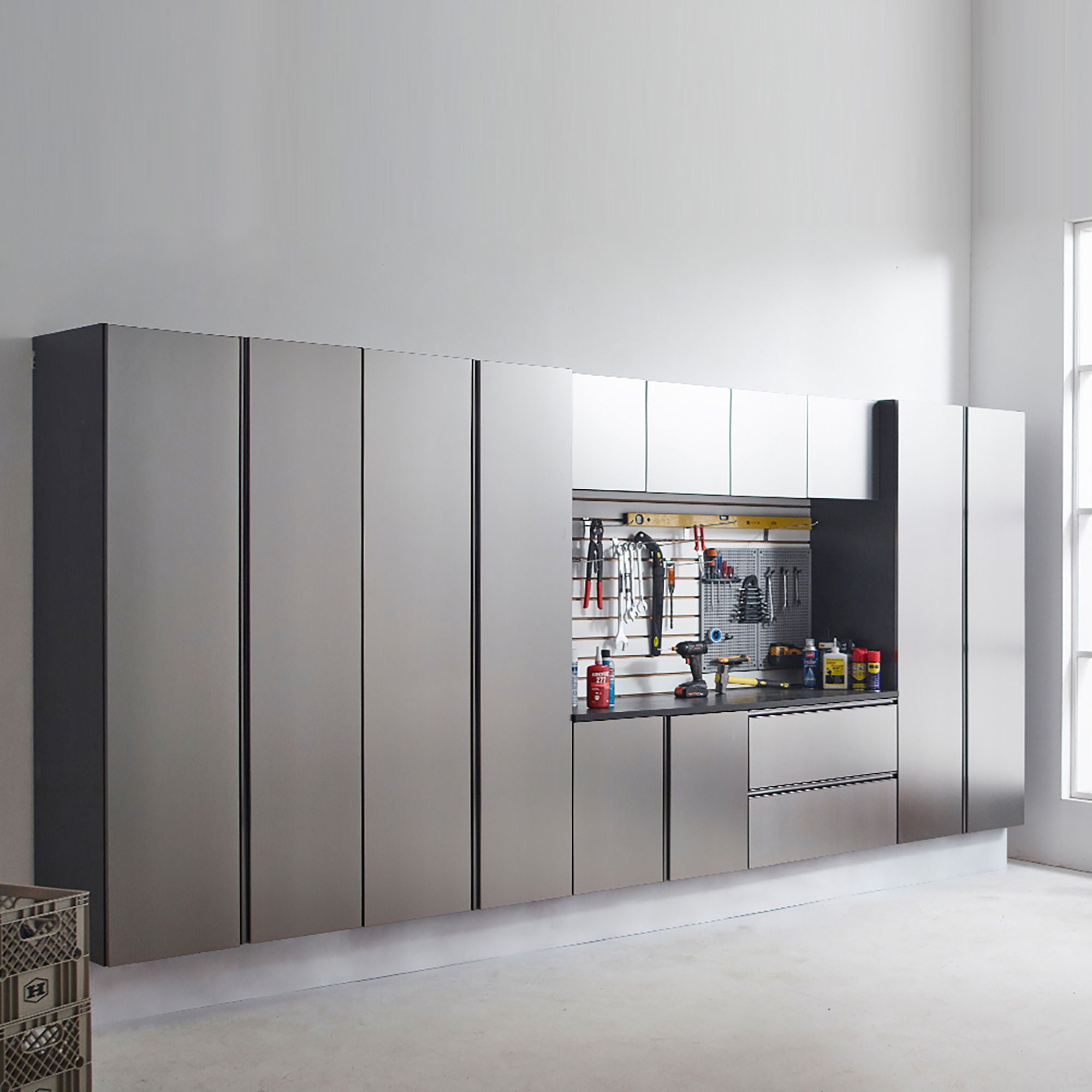 Nova Series - Drawer Wall Mounted Garage Cabinet - Dark Gray
