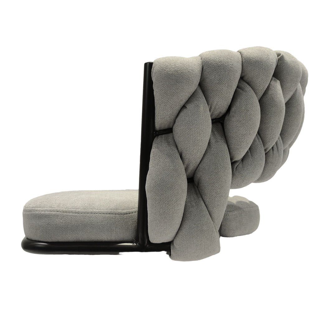 28" Bar Chair Linen Woven Bar Stool (Set of 2) Upholstered With Legs, 360 Swivel, Counter Arm Chairs With Back Footrest - Gray