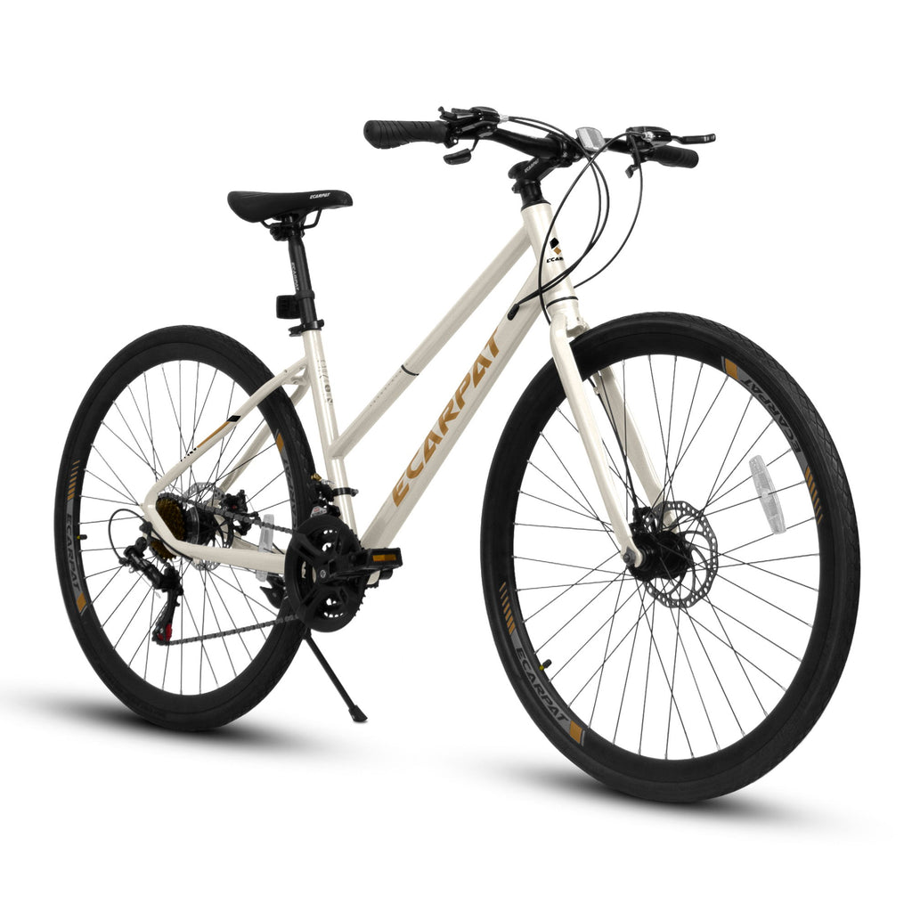 A28250 Road Bike With Aluminum Alloy Wheels, 21 Speed Gear System, Disc Brakes, Wide Tires