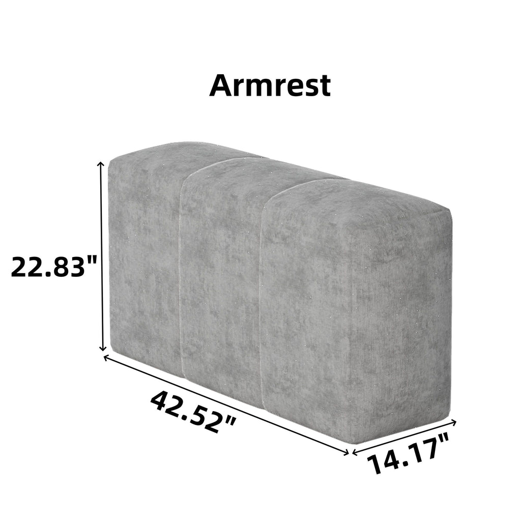 Modern Oversized Modular Sectional Sofa, Sparkling Fabric Soft Cushion Sofa With 2 Pillows