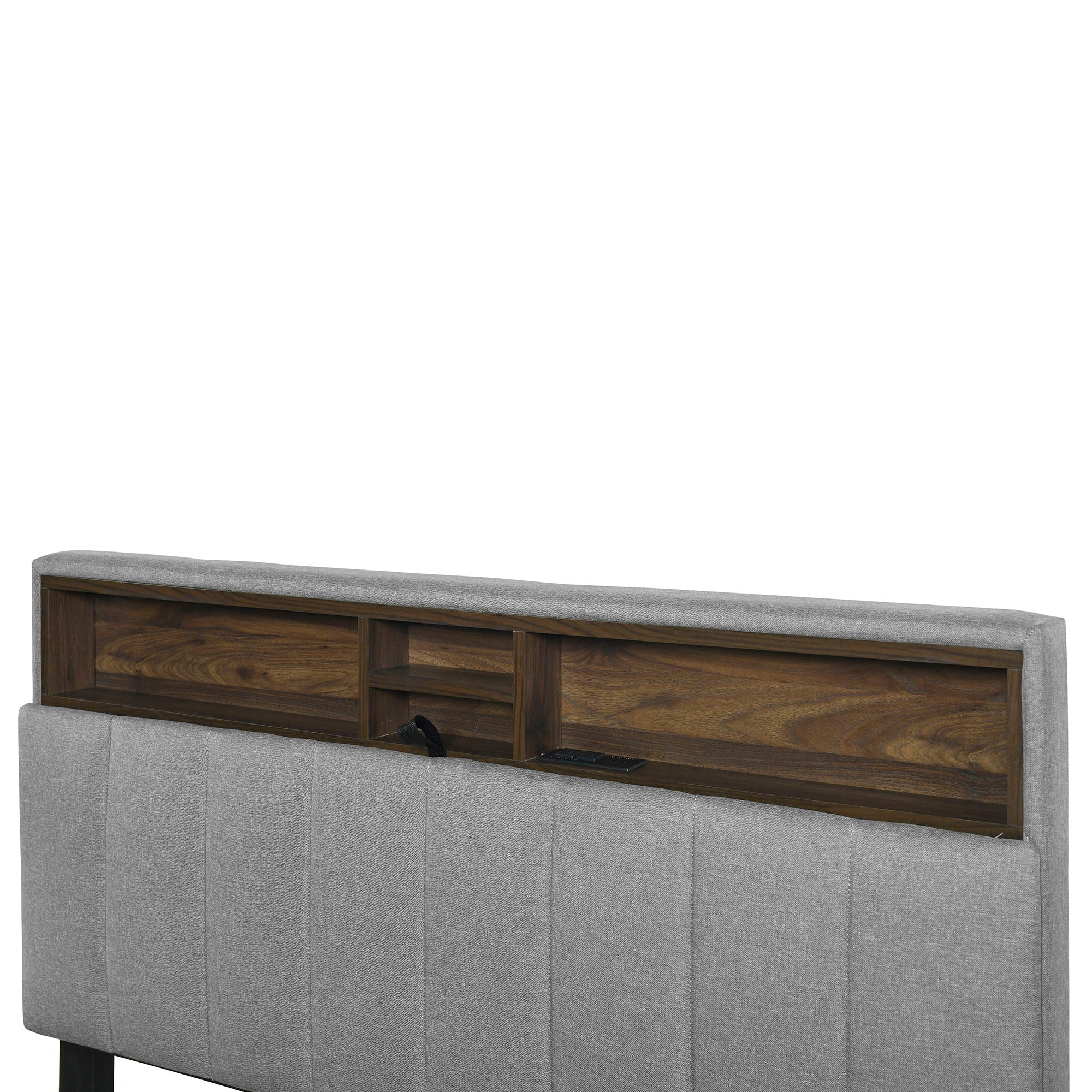 Upholstered Platform Bed With Storage Headboard, Trundle & 2 Drawers And A Set Of Sockets & USB Ports