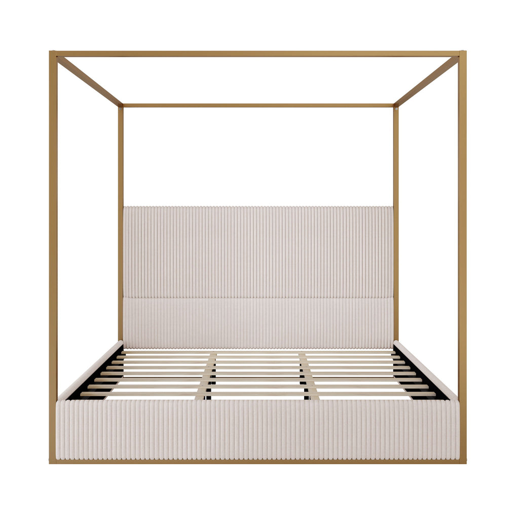 Luxury Canopy Bed With Upholstered Headboard