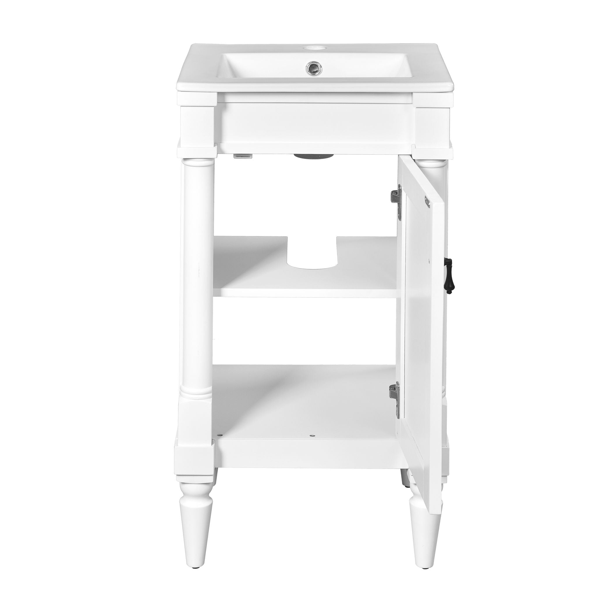 Bathroom Vanity With Sink, Storage Cabinet With Door, Drop In Sink, Compact Freestanding Design