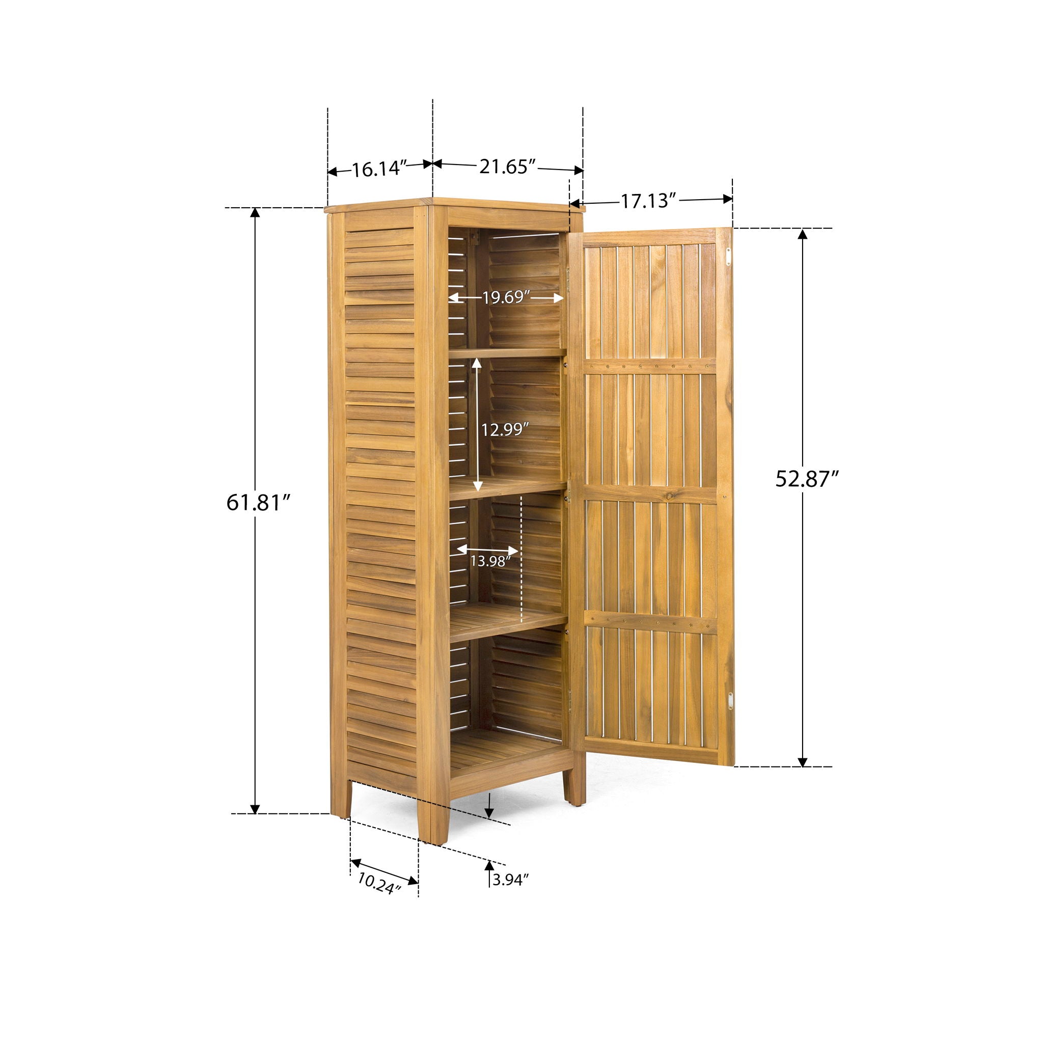 Whitney - Acacia Wood Cabinet For Indoor And Outdoor Storage - Teak