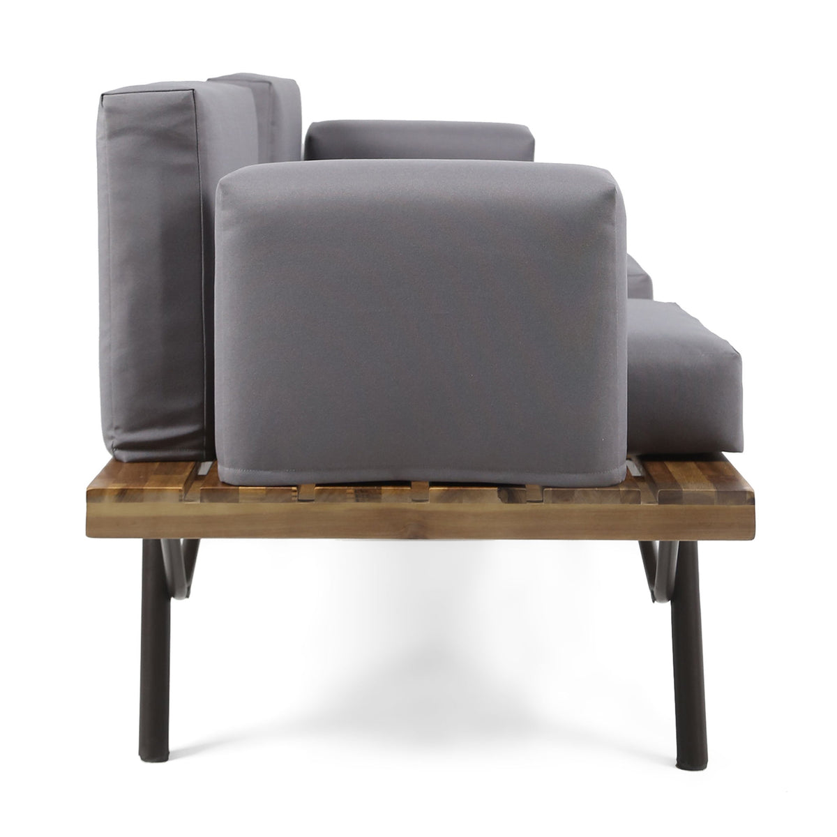 2 Piece Patio Set With Loveseat And Coffee Table - Natural / Gray
