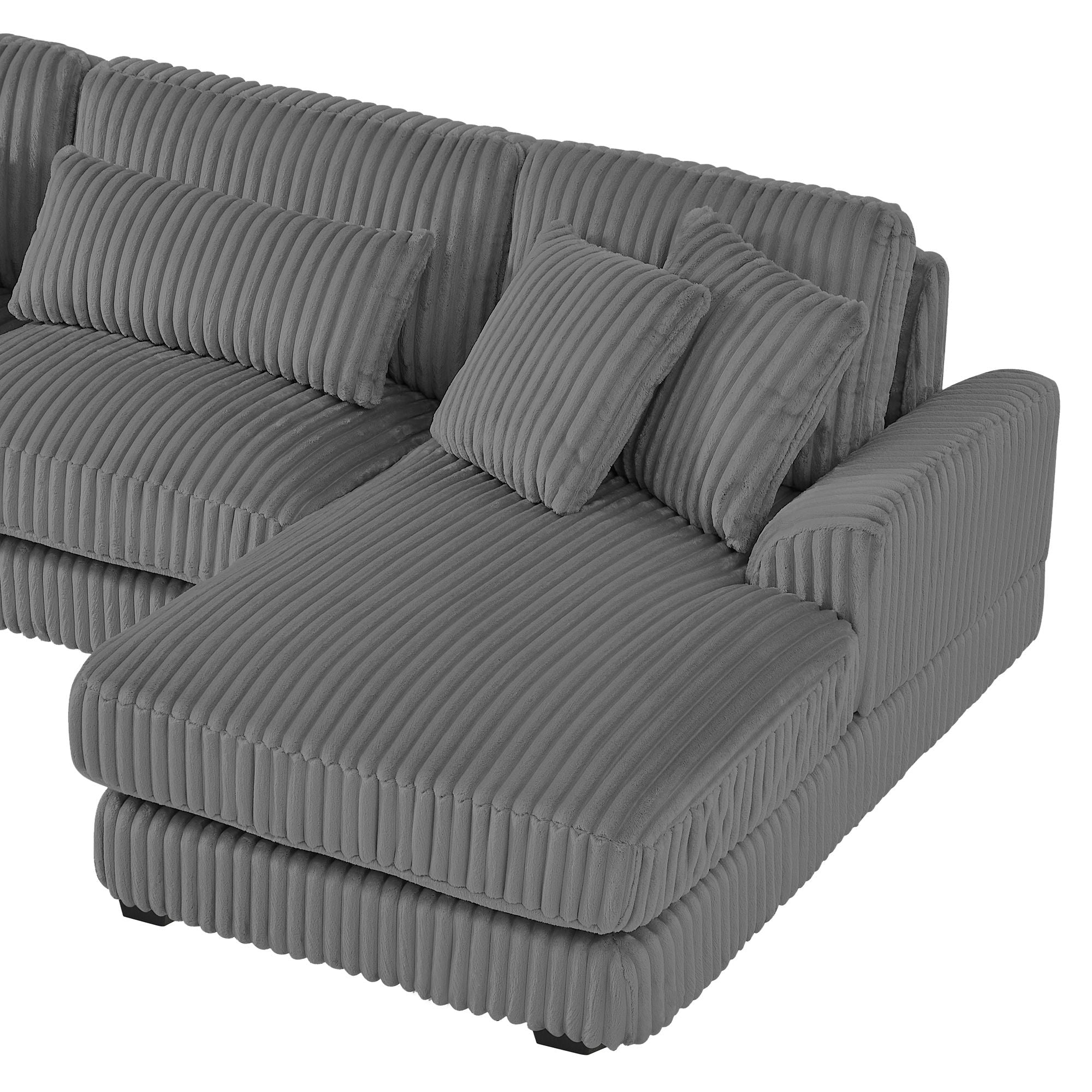 Oversized Sectional Sofa U - Shaped Sofa Couch Modern Sofa Upholstered In Soft With A Chaise Lounge For Living Room