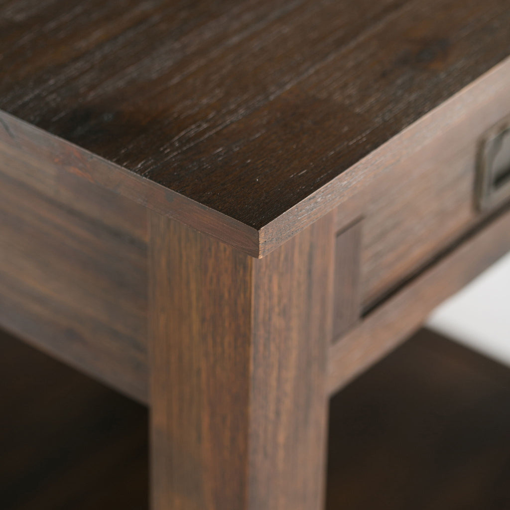 Monroe - End Table - Distressed Charcoal Brown