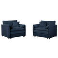 Modern Oversized Accent Chair, Comfy Single Sofa With Large Seat (Set of 2)