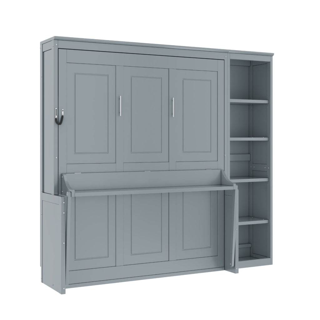 Sturdy Murphy Bed With Desk And Bookshelf