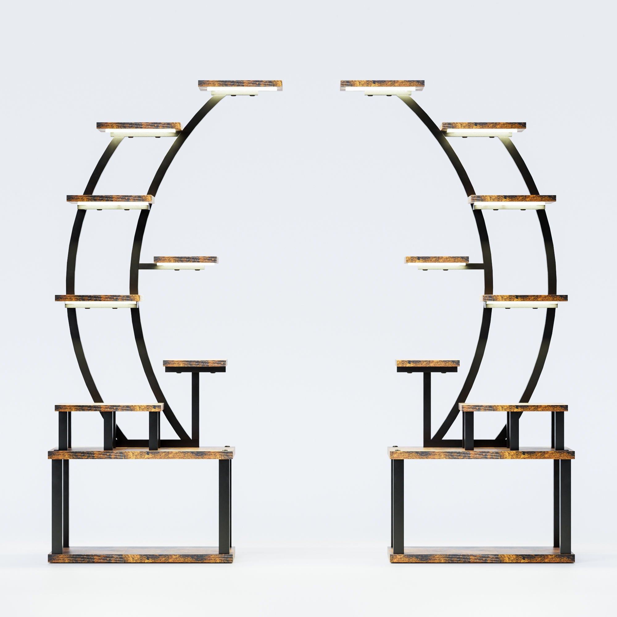 9 Tiered Indoor Plant Stand With 5 Adjustable Grow Lights