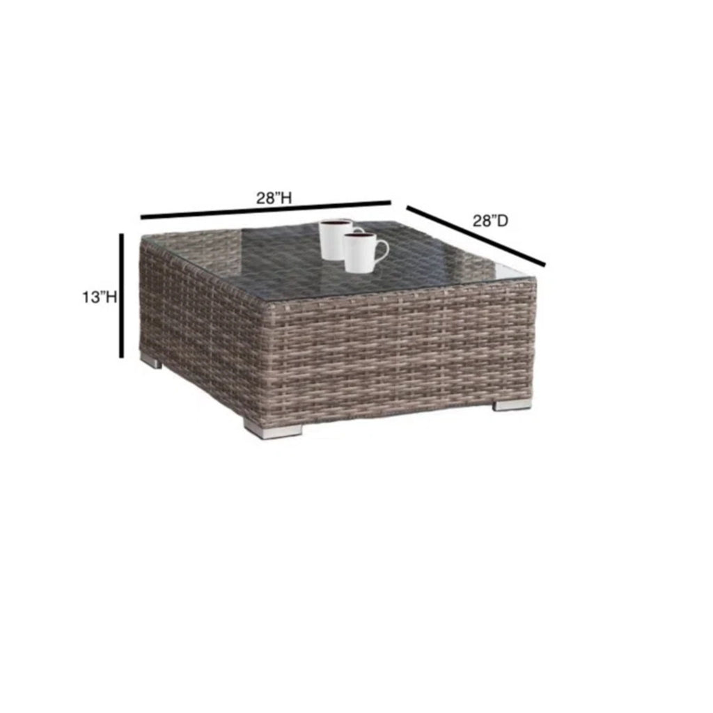 Rattan 4 Person Outdoor Seating Group With Cushions - Gray Mix